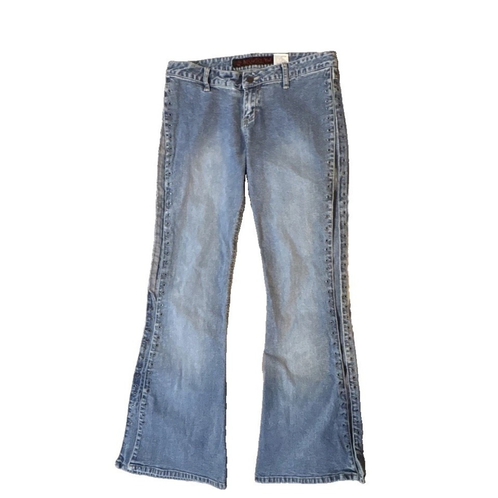 Vintage Mudd Yo Style 335 Flare Jeans Side Lace Up Grommet Low Rise Women 11 M